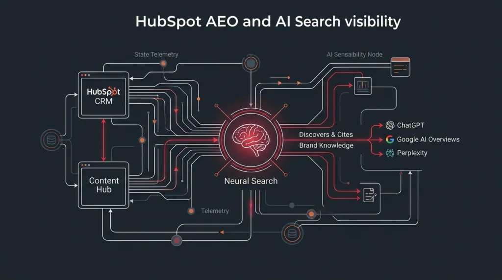 HubSpot AEO strategy for improving website visibility in AI search results.