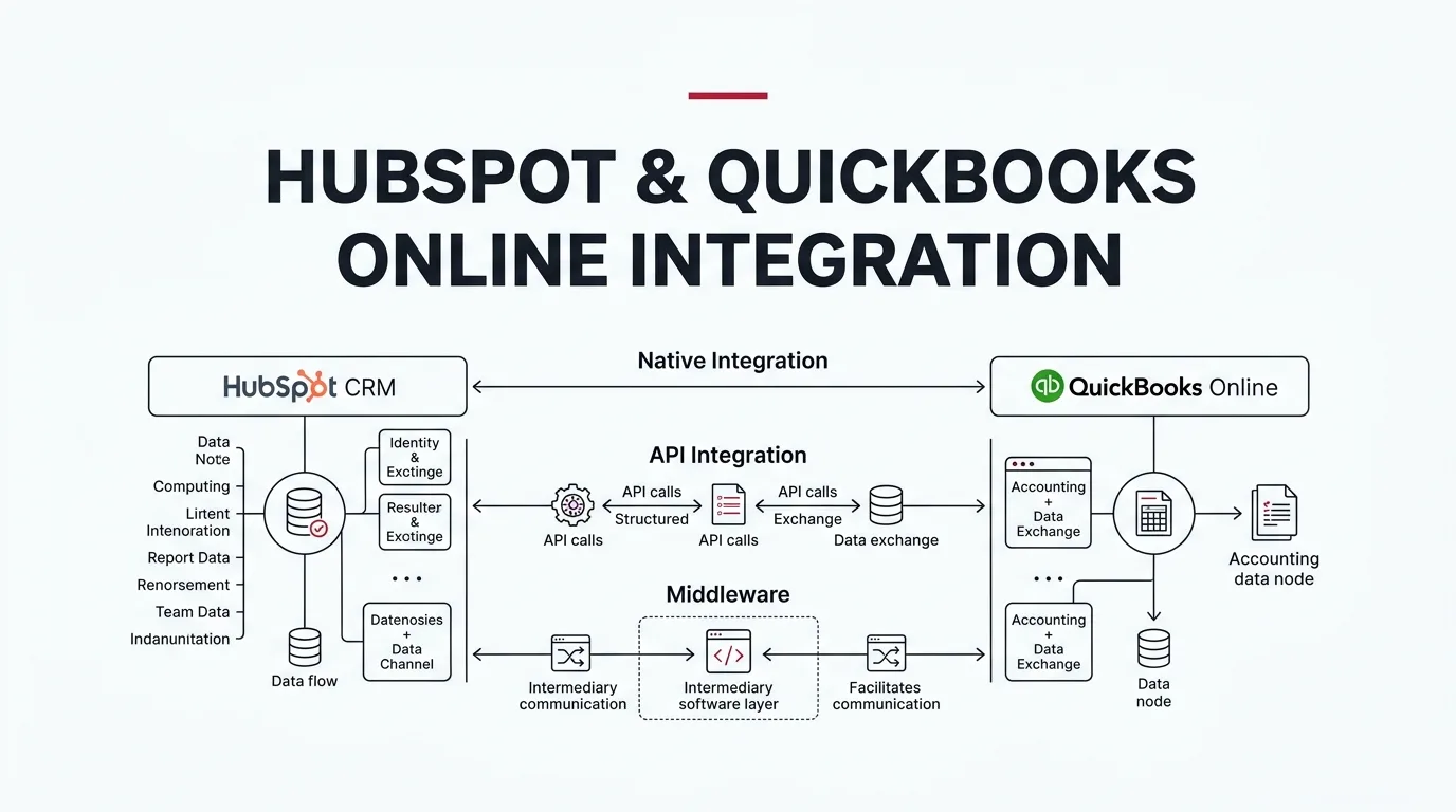 HubSpot QuickBooks Online Integration: Native vs API vs Middleware architectural framework