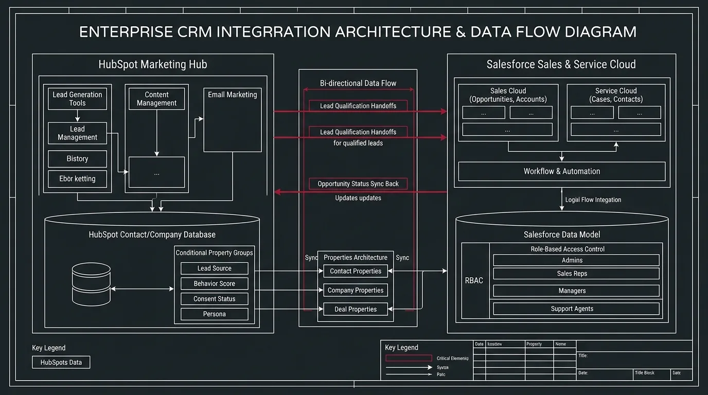 Salesforce and HubSpot Bi-Directional Integration Schema & Property Matrix
